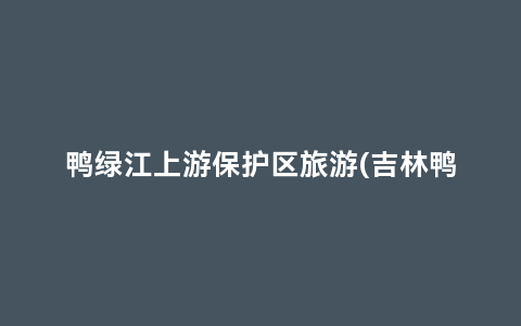 鸭绿江上游保护区旅游(吉林鸭绿江上游国家级自然保护区管理局)缩略图